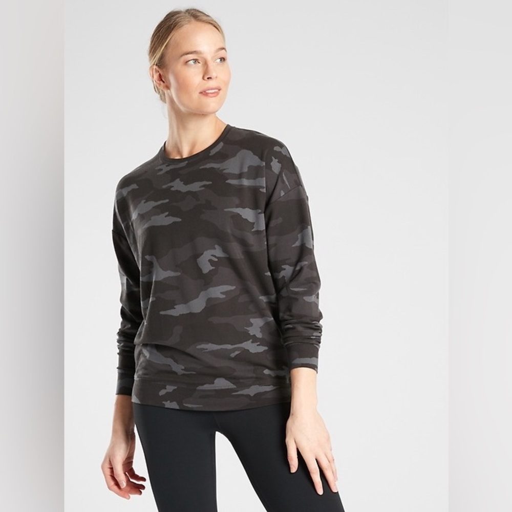 Athleta Studio to Street Camo Sweatshirt